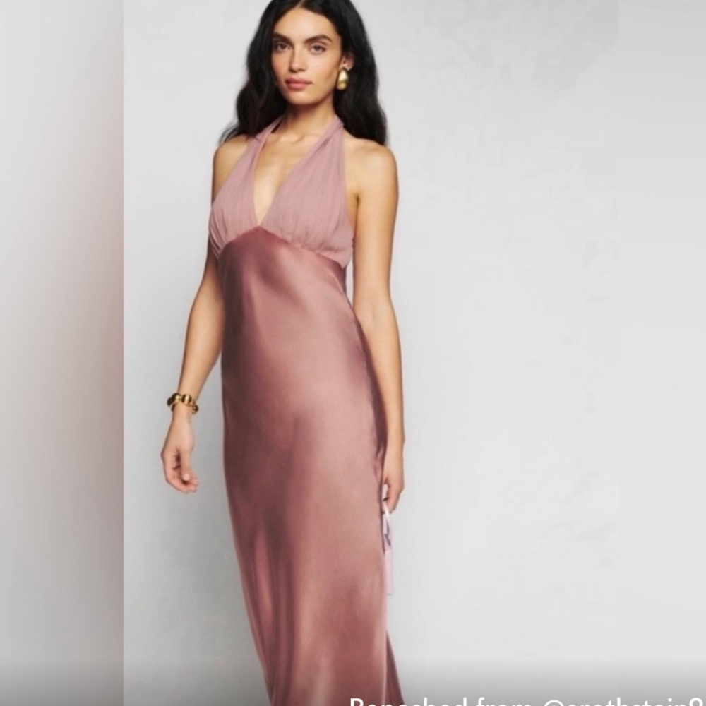 Reformation Mauve Backless Dress